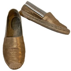 Brunello Cucinelli Bronze Leather Striped Espadrilles Size 36
